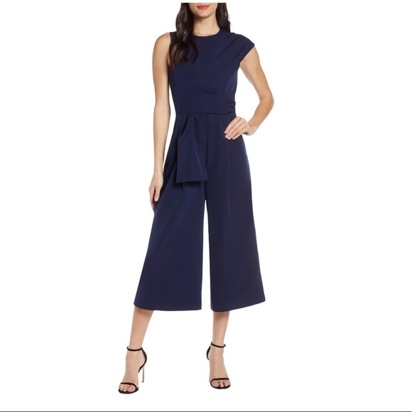 Nordstrom Pants - Harlyn Nordstrom Navy cropped formal jumpsuit XS